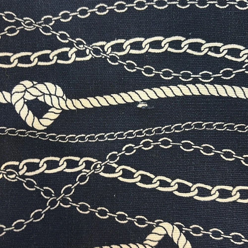 Nautical Chains Ahoy Large  Navy Zippered Pouch by Thirty-One
